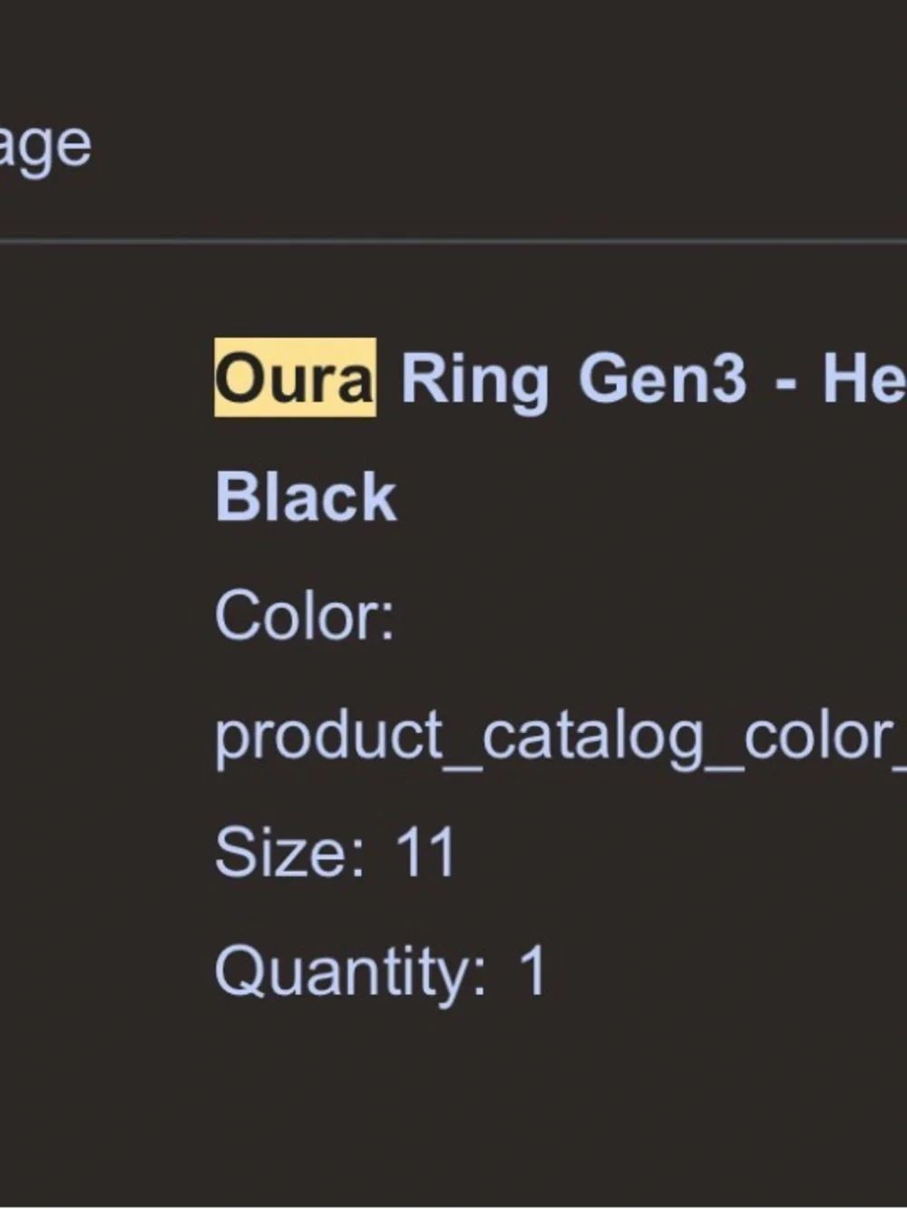 Oura Ring Gen3 — Black